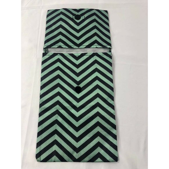 Authentic Mac Make Up Bag Case Storage Travel Case Bow Green Vintage 9" x 6.3" - Picture 5 of 7